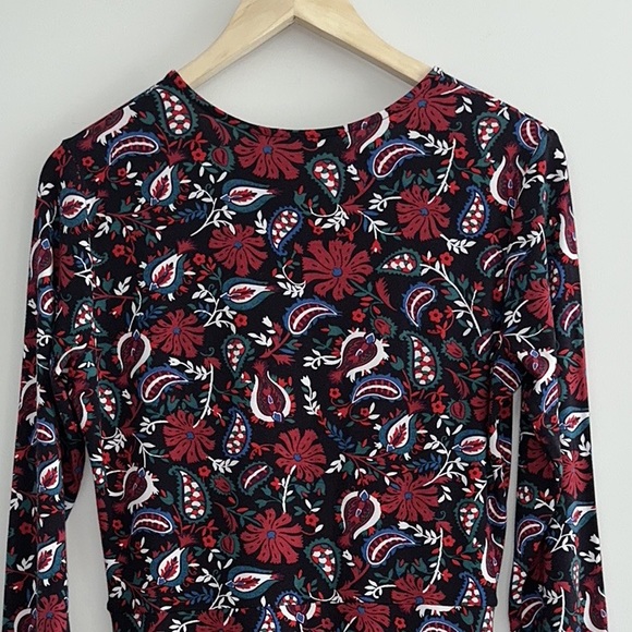 DRAPER JAMES Paisley Faux Wrap Knit Dress - Picture 7 of 12